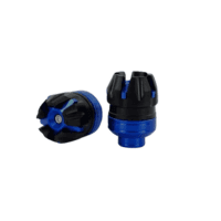 Sliders para eje delantero de moto color azul.